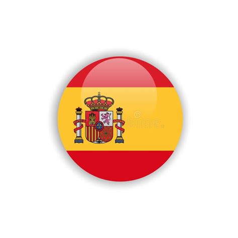 Projeto Do Molde Do Vetor Da Bandeira Da Espanha Do Botão Ilustração Do