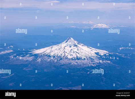 Aerial View At Mt Hood Mt Jefferson North And South Sisters And Mt