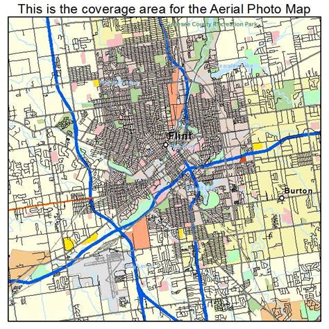 Aerial Photography Map Of Flint Mi Michigan