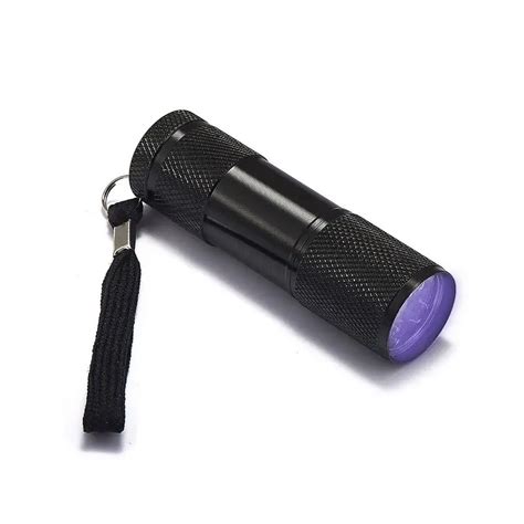 500pcs Uv Flashlight 9led 395nm Mini Portable Violet Purple Aaa Battery