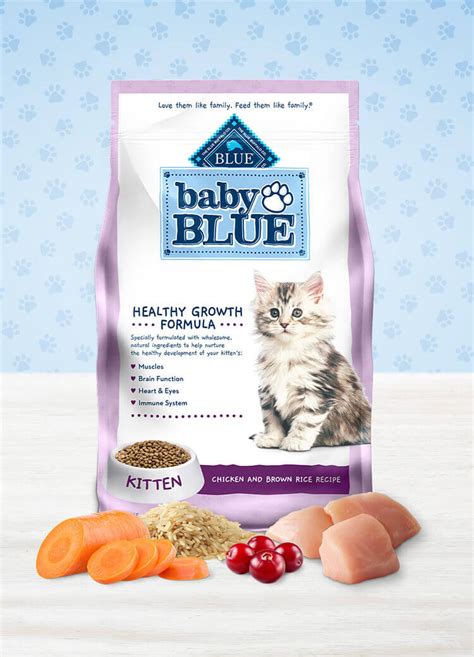 Zani loves the white meat chicken & baby food mixture. Baby BLUE™ Chicken & Brown Rice Kitten Food | Blue Buffalo
