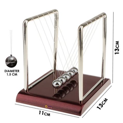 kurtzy newton cradle pendulum swing balance ball decoration for home and classic desk toy brown