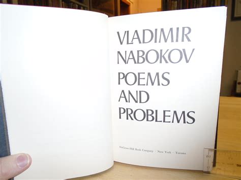 Poems And Problems By Nabokov Vladimir Nfnf Hardcover 1970 1st