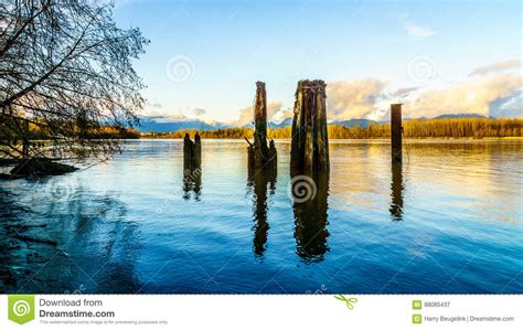 Beautiful View Of The Mighty Fraser River In British Columbia Canada