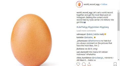 An Egg Become The Most Liked Photo On Instagram Broke Kylie Jenner