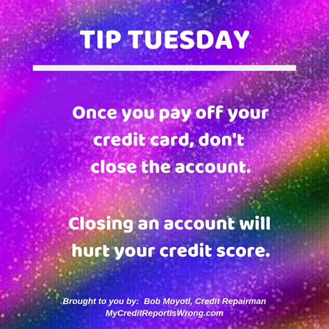 If the credit card issuer closed your account because of late payment or serious delinquency, those delinquencies will impact your credit score. #TipTuesday Paid off your credit card? Congratulations! Just don't close the account! Tag ...