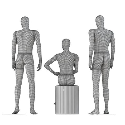 Two Male And One Female Faceless Mannequins 30 3d Model Cgtrader