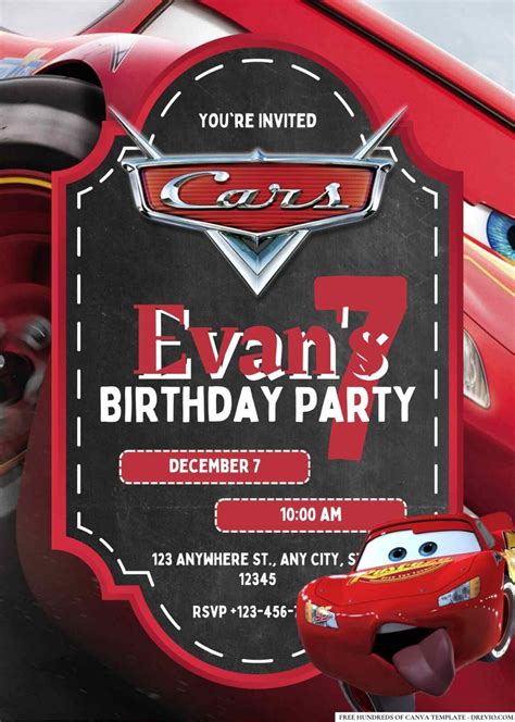 Free Lightning Mcqueen Birthday Canva Templates 7 Download Hundreds