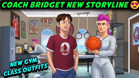 coach bridget storyline new artwork and new gym class outfits in summertime saga rhonda and tech