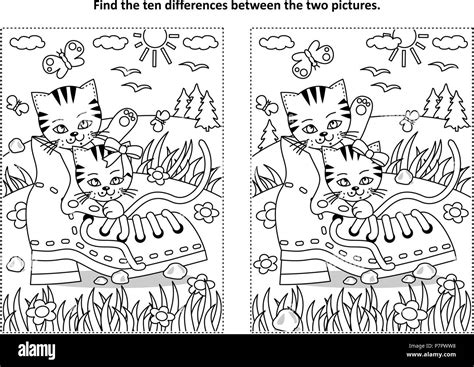 Find The Ten Differences Coloring Page Free Printable