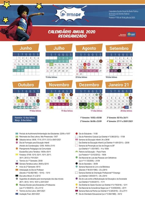 Novo Calendário Calendário Escolar 2021 Sedf Calendario Escolar 2021