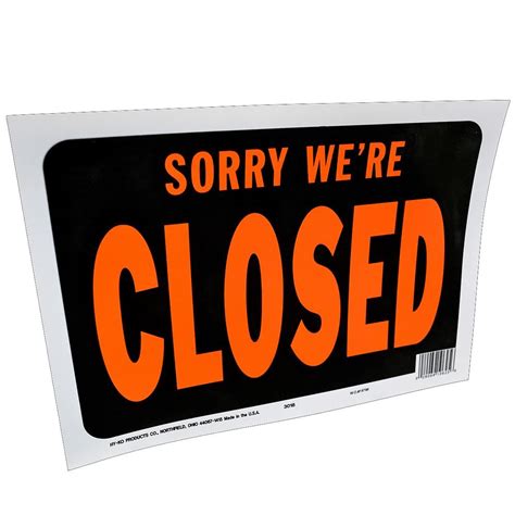 Sorry Were Closed Sign Were Closed Sign Plastic Closed Sign