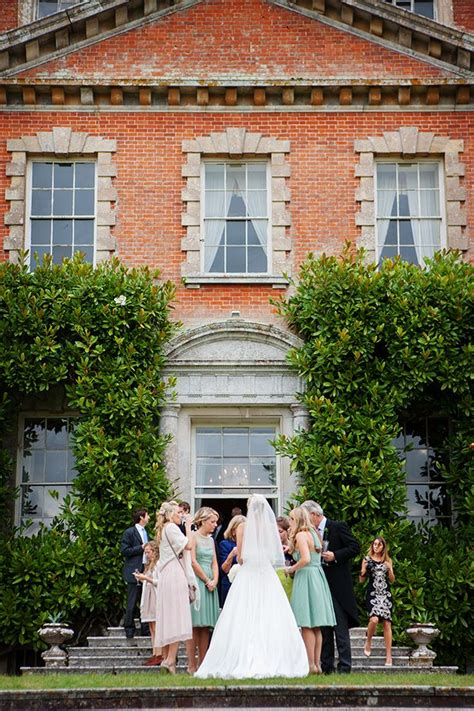 Wedding Party Outside At Trafalgar Park Wiltshire Country House