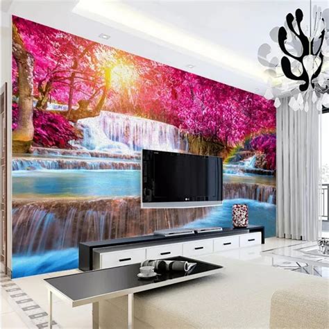 Beibehang Custom Wallpaper 3d Photo Murals Flowing Water Wealthy