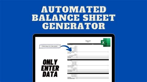 Automated Balance Sheet Generator Etsy