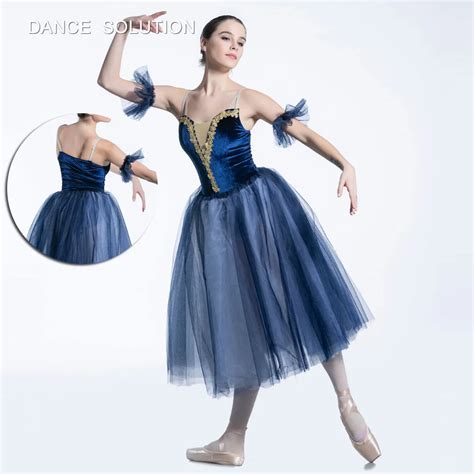 Navy Blue Velvet Top Ballet Tutu Skirt Adult Girl Stage Dance Costumes