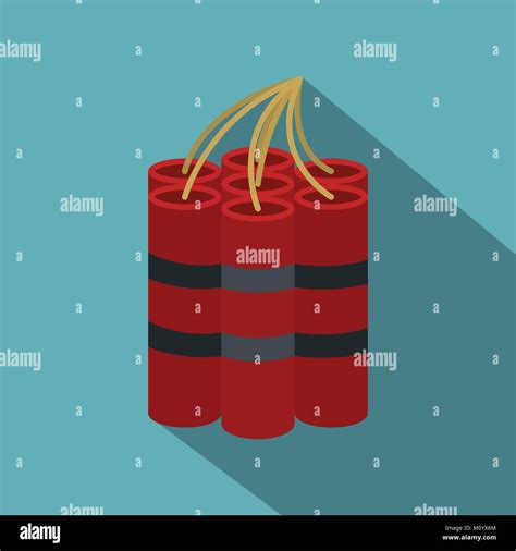Red Dynamite Sticks Icon Flat Style Stock Vector Image And Art Alamy