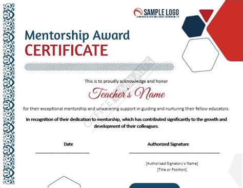 🏆 Celebrate Mentorship Excellence With Our Award Certificate Template