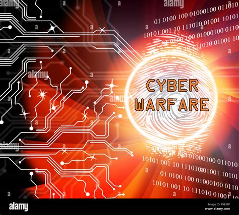 Cyber Warfare Hacking Attack Threat 2d Illustration Shows Government