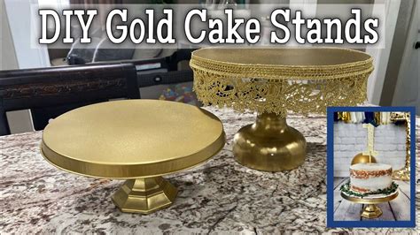 Fast And Easy Dollar Tree Diy Gold Cake Stand How To Make A Gold Cake