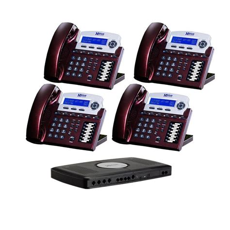 Xblue X16 Phone System With 4 Phones Red Mahogany