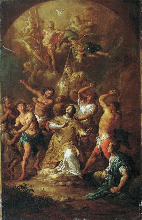 Stoning Of St Stephen Painting By Franz Xaver Wagenschon