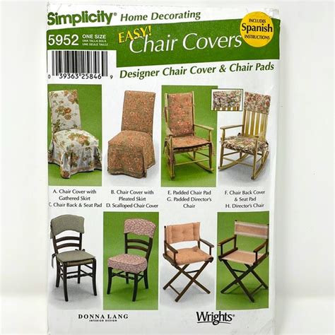 Simplicity Office Uncut Simplicity 5952 Easy Chair Covers Sewing