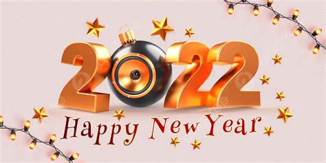 Happy New Year 2022 3d Text With Light Effects Background Wallpaper