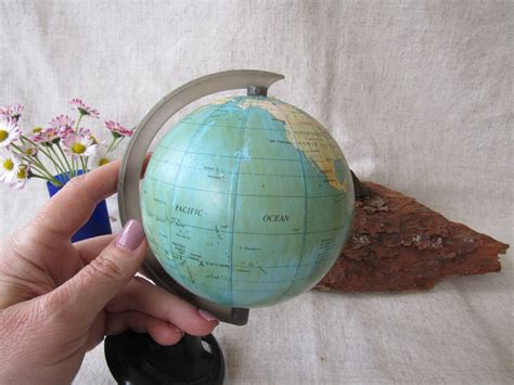 Vintage Globe Small World Globe School Globe On Stand Etsy