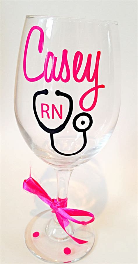 Nurse T Nurse Wine Glass Rn Wine Glass Medical Assistant Etsy