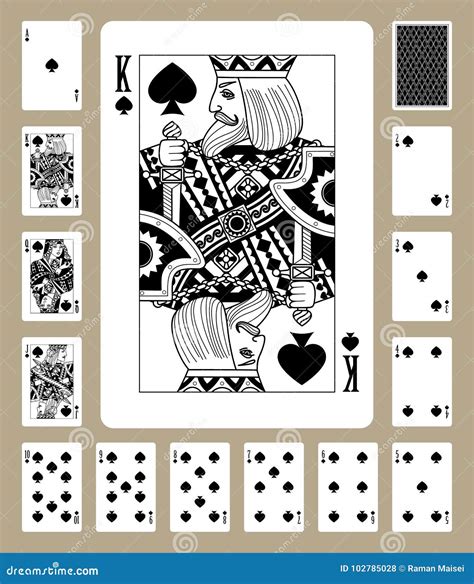 Spades Suit Playing Cards Vector Illustration