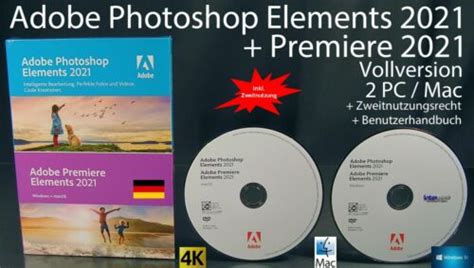 Adobe Photoshop Elements 2021 Premiere 2021 Vollversion Box Dvd Win