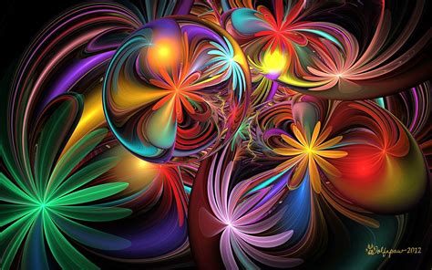 Colorful Flower Abstract By Peggi Wolfe