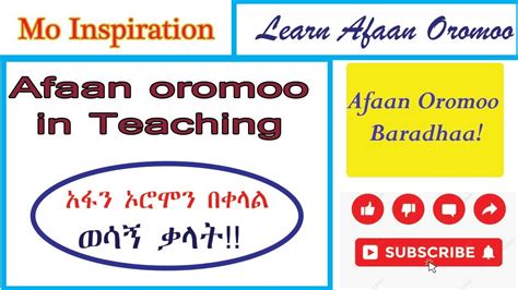Afaan Oromoo In Amharic Jechoota Murtesso ወሳኝ ቃላት Youtube