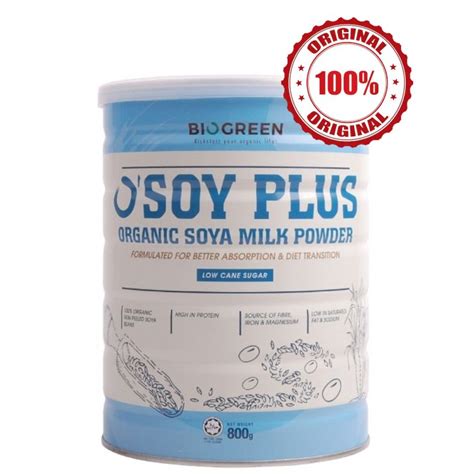 Biogreen Osoy Plus Soya Milk Powder Low Cane Sugar 800g Shopee Malaysia