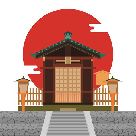 Japanese Shrine Shrine Vector Icon Isolated On White Background In