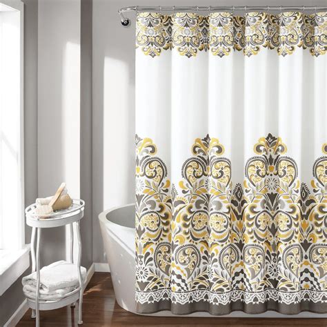 Clara Shower Curtain Grayyellow Single 72x72 Lush Decor 16t004347