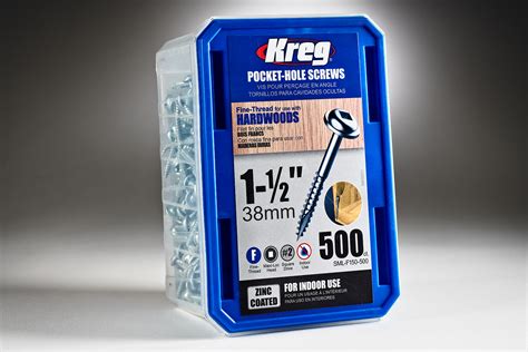 Kreg 7 X 1 12″ Pocket Hole Screws Fine Thread 500 Ct The