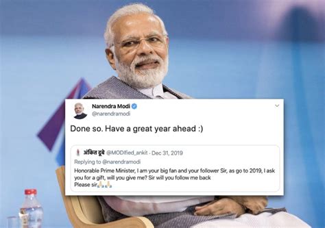 Twitter User Asks Pm Modi To Follow Him Pm Modi Replies Done So National News Inshorts