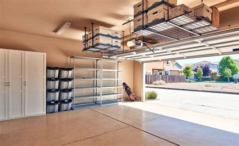 Overhead Storage Racks Clear Away Items In Garage Home And Garden Life