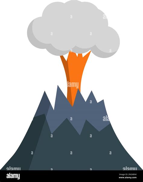 Flat Design Erupting Volcano Icon Editable Vector Stock Vector Image