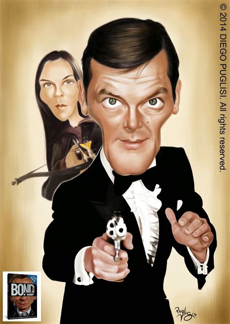 Roger Moore As James Bond Caricatura Caricaturas Famosos