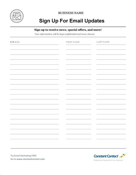 Email Sign In Sheet Free Pdf Template Resume Example Gallery