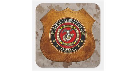 15th Marine Expeditionary Unit 15th Meu 3d Square Sticker Zazzle