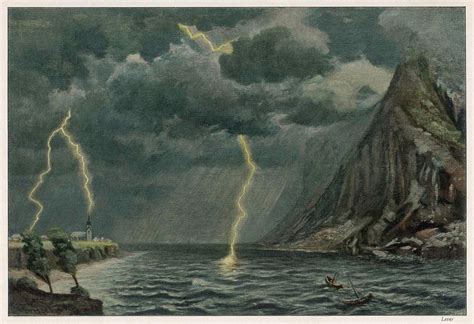 Thunderstorm Lightning Bolts Hit Drawing By Mary Evans Picture Library