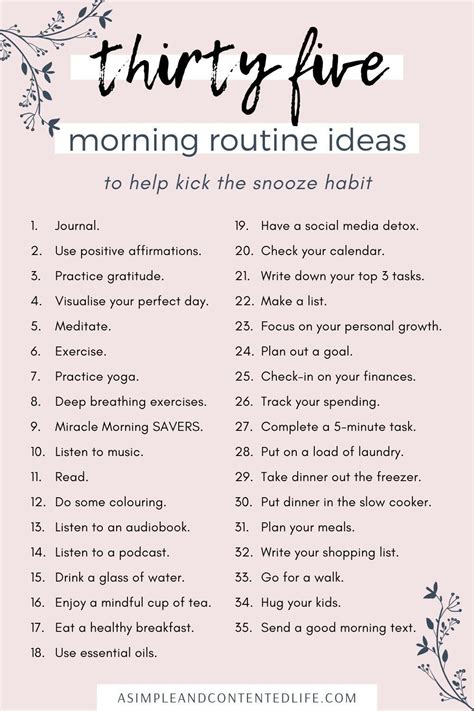 35 Awesome Morning Routine Ideas To Get Your Day Off To A Great Start Self Improvement Tips