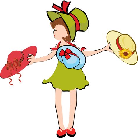 Sun Hat Clip Art Girl Wearing Many Hats Clipart Png Download Full