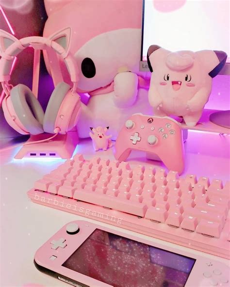Kawaii Cute Pink Gaming Setup Goimages Valley