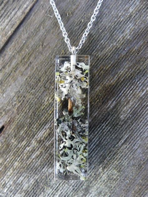 Lichen Moss Resin Necklace Wood Resin Jewelry Resin Jewelry Resin