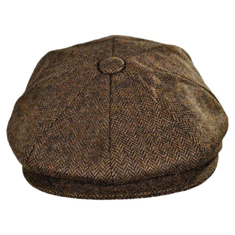 Jaxon Hats Kensington Herringbone Wool Newsboy Cap Newsboy Caps